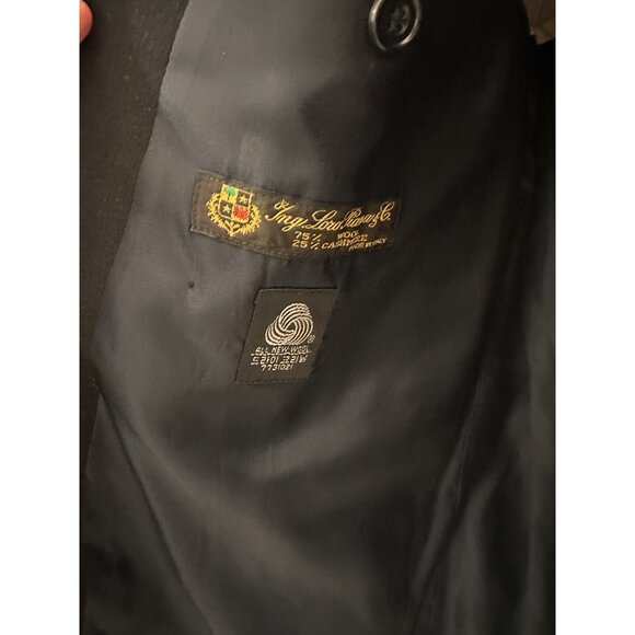 Vintage Paolo Gucci Men’s Navy Blue Double Breasted Gold Logo Buttons Blazer - Picture 8 of 8